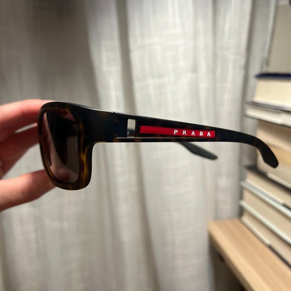 Prada Linea Rossa PS 01WS Sunglasses, Havana Rubber / Brown (58106H) - Picture 3 of 7